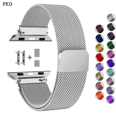 Edelstahl armband für Apple Uhren armband 45mm 44mm 41mm 40mm Metall armband für Apple Watch Serie 9 Image