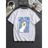 T-Shirt donna 100% cotone Graffiti-art Confused Duck Printed Tees Shirt Summer Loose Tops Fashion
