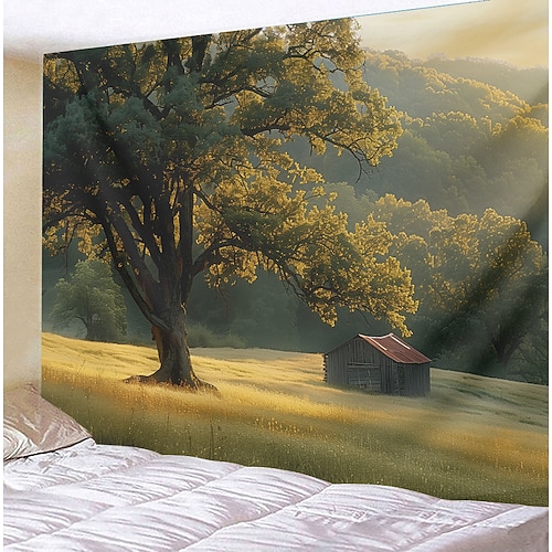 Landschaft Baum des Lebens hängen Wandteppich Wandkunst große Wandteppich Wandbild Dekor Fotografie Hintergrund Decke Vorhang Haus Schlafzimmer Wohnzimmer Dekoration Wandtuch XXL Natur Image