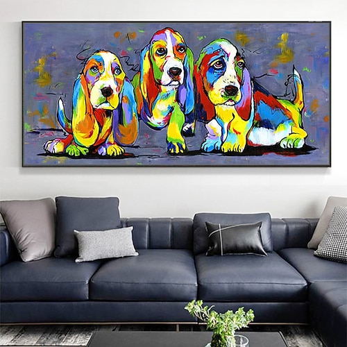 Mintura handgefertigte abstrakte Kuh-Animal-Ölgemälde auf Leinwand, Wandkunst, Dekoration, modernes Cartoon-Bild für die Inneneinrichtung, gerolltes, rahmenloses, ungedehntes Gemälde Image