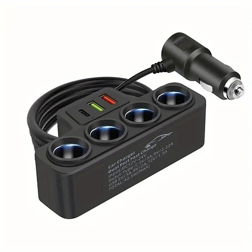 Auto ein Schlepptau vier intelligente Zigarettenanzünder qc3.0pd30w Auto Multifunktions-Handy Schnellladegerät