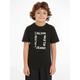 T-Shirt CALVIN KLEIN JEANS "MAXI HERO FLOCK LOGO T-SHIRT" Gr. 12 (152), schwarz (ck black) Jungen Shirts T-Shirts für Kinder bis 16 Jahre
