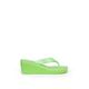 Elle Womens 'AGNES' Wedge Thong Sandal - Green Pu - Size UK 4 | Elle Sale | Discount Designer Brands