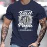 """""being Dad Being Papa"" Trendy T-shirt For Men, Plus Size Comfy Summer Graphic Tee For Big & Tall Man"""