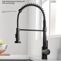 1pc Black Kitchen Hot And Cold Faucet, Multifunctional Stretch Sink Faucet, Kitchen Faucet Hot And Cold Sink Telescopic Lifting Universal Spring, Washbasin Dishwashing Pool Faucet, Rotatable Faucet