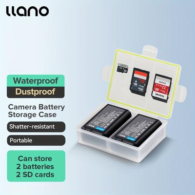 Llano Camera Box Professional Water-resistant Memory Card Sd Tf Hard Protector Case For E6/bp-511a, Panasonic Dmw-blg12/dmw-blf19e, El3e/en-el5, Fw50/fz100/f550