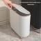 TEMU 1pc Narrow Trash Can, 12l Toilet Garbage Can With Lid, Household Narrow Slim Rubbish Bin For Living Room Bedroom Bathroom, Office Paper Basket, Home Storage Supplies, Home Cleaning Supplies