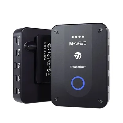 M vave WP-9 Rechargeable Wireless Earphone Monitor 2.4GHz ISM Transmitter Receiver Support Stereo Mono Recording Function