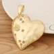 2 Pieces Matte Gold Color Large Heart Shape & Rose Flower Crystal Rhinestone Charms Pendants for