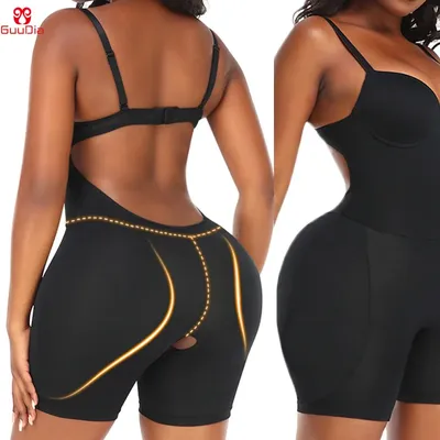 GUUDIA Padded Hip Enhancer Bra Bodysuit Hip Butt Lifter Sexy Back Women Body Shaper Cushion Shapewear Jumpsuits Shapewear