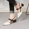 Elegant Women's Sandals Summer Casual Classic Office Chunky Heel Wedding Shoes Women Plus Pumps