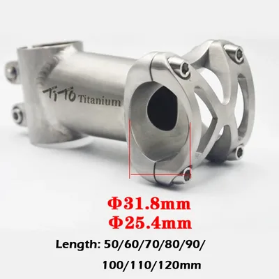 TiTo new titanium Bicycle Stem MTB Bike Stem 5 degree 31.8mm/25.4mm Road Bike Titanium alloy stem Cycling parts Bicycle Stem