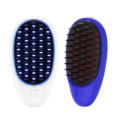 Red Blue LED Massage Comb For Hair Growth Massage Head Scalp High Frequency Vibration Hair Brush