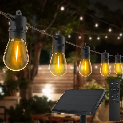 S14 Solar String Lights Outdoor Waterproof Retro Hanging Fairy Garlands For Garden Backyard Home Party Decorative Lights ﻿