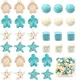 1 Box of 80 Pieces Turtle Star Round Cube White Blue Synthetic Turquoise Charm Beads Jewelry Making