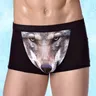 Men While While Men 3D Wolf Head Animal Briefs Stretch Modal Underpants Size L (Grey)