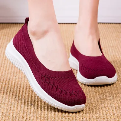 Summer Women Shoes Knitted Sock Women's Sneakers Slip on Shoes Lightweight Flats Women Sports Shoes