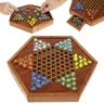 Chinese Checkers Wooden Chinese Checkers Game Fun Board Game With Drawers And 72 Colorful Glass