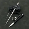 12cm Aragorn Narthil Sword Keychains LOTR Anduril Medieval Weapon Metal Katana Samurai Sword