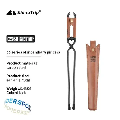 ShineTrip New Outdoor Camping Fire Poker Thickened anti-scald carbon steel fire poker Picnic BBQ lightweight portable