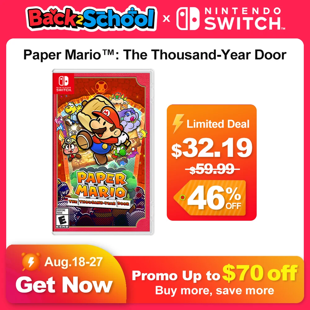 Paper Mario The Thousand Year Door Nintendo Switch Game Deals 100% Official Physical Game Card RPG Genre for Nintendo Switch