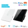 Tuya Smart Wifi Wall Touch Light Switch No Neutral Wire &With Neutral Wire APP Control 1-4Gang EU