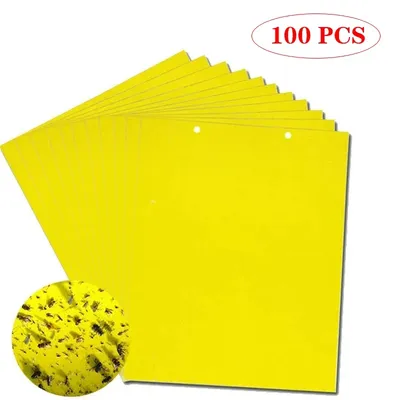 20-200PCS Fly Stickers Double Sided Flying Insect Catcher Fly Trap for Garden Plant Bugs Mosquito Trap Insects Glue Sticky Board