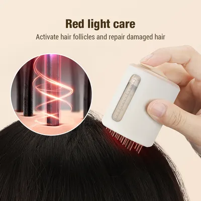 EMS Head Scalp Massager Red Light Therapy Hair Growth Comb High Frequency Vibration Massage Comb