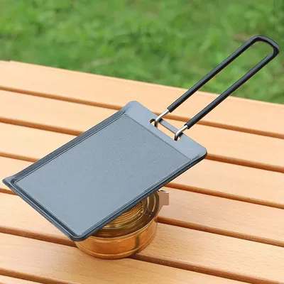 Small Camping Frying Pan Outdoor Mini Portable Grill Pan BBQ Baking Dish Pan Travel Hiking Picnic Camping Cookware Barbecue Tool