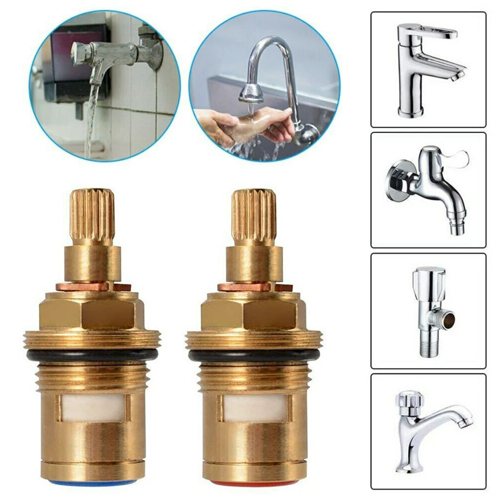 1/2 Pack Replacement Tap Valve Brass Ceramic Disc Cartridge Household Single Cold Angle Valve Washing Machine Faucet Repair Part