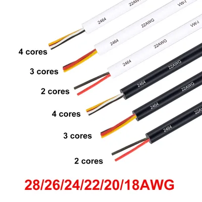 Car Speaker Audio Wire 12V Flexible LED Extension Cables 2 3 Multi Core Connector Automotive Wire For LED Strip Light Electronic