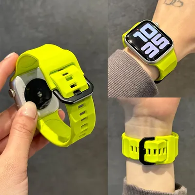 Sport Silicone Strap For Apple Watch Band 46mm 45mm 44mm 42 Silicone Strap Bracelet Correa Watchband For Apple Watch Ultra2 49mm