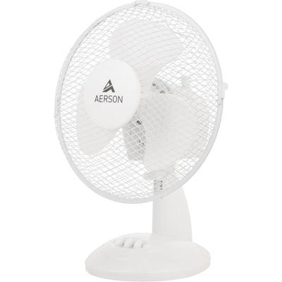 Aerson - Tischventilator Ø23cm/ 30W Weiß 90° Oszillation Standventilator Windmaschine Luftkühler