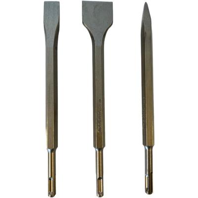 Makita D-30134 Meißel Set 3 tlg. SDS plus 250 mm Länge Bullenspitze / Kaltmeißel / Skaliermeißel Image