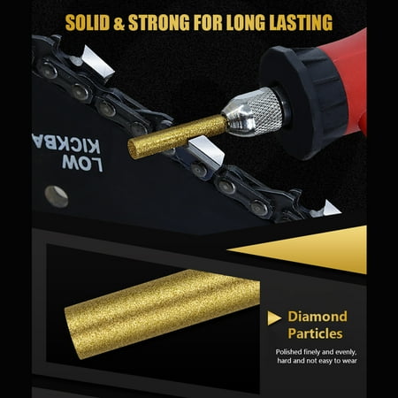 Sharpening Stone 12 Pcs 7/32 Chain Saw Stone Burr Stone File Wood 12 Pcs Stone File Wheels Pcs 7/32 Inch Wheels Chain Saw Stone Wood 12 File Wheels Chain Plated Burr Stone Saw Stone Wood