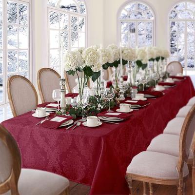 Abshire Rectangle Tablecloth, 60 x 84, Burgundy