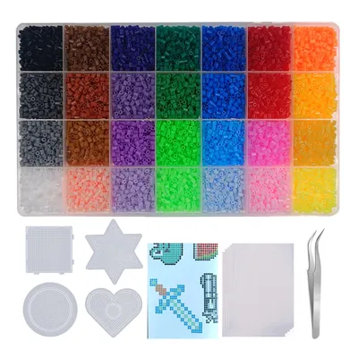 28 Colors 2.6mm/5mm Set Iron Beads Melting Beads Pixel Art Puzzle DIY 3D Puzzles Toy Handmade