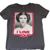 Disney Shirts | Disney Star Wars Princess Leia I Love You Graphic T Shirt Small | Color: Gray | Size: S