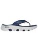 Skechers Men's GO WALK Massage Fit Sandals | Size 10.0 | Navy/Gray | Synthetic/Textile | Hyper Burst