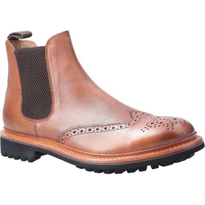 Cotswold Mens Siddington Commando Elastic Leather Dress Boot (Braun) Image