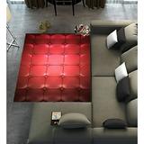 ABPHQTO Red Leather Upholstery Area Rugs 3 x 5ft Floor Carpet Mat for Living Dinning Room Bedroom Kitchen Hallway Office Decor