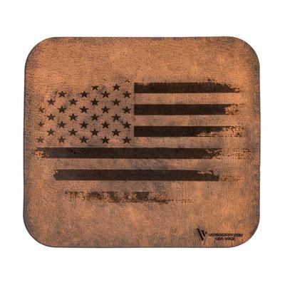 Versacarry Leather Mouse Pad - 9x8in Brown - Flag M270-FLAG