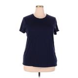 Gap Short Sleeve T-Shirt: Blue Solid Tops - Women's Size 2X-Large