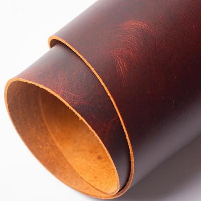 TEMU High-quality Top Layer Cowhide In Brown Color With A Thickness Of 1.7-2.0, Suitable For Oil Wax Leather Materials