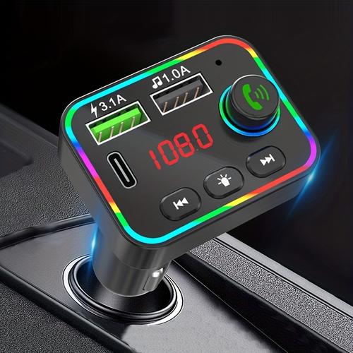 Car Charger Fm Transmitter Wireless Handsfree Calling Support U Disk Music Mp3 Player Dual Usb Type C Car Phone Charger