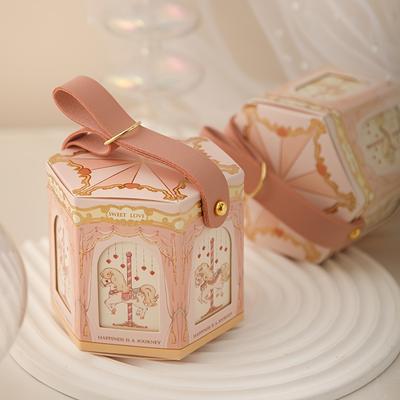 TEMU 10 Cartoon Printed Gift Boxes In Of A Carousel, Wedding Favors, Empty Boxes For Celebrations, European-style New Gift Boxes For Parties, And Birthday Gift Packaging.