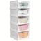 TEMU 5pcs Folding Wardrobe Organizer, Clothes Plastic Sorting Storage Box, Plastic Stackable Shelf For Books, Spice, Household Space Saving Storage Organizer For Closet, Wardrobe, Bedroom, Home, Dorm