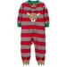 Carters Baby Reindeer Fleece Sleep N Play Footed Pajamas - Just One You (Green Striped 6 Months)