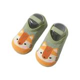 Baby Socks Kids Anti Slip Cute Cartoon Animals Floor Shoes Socks Green 0 Years-2 Years