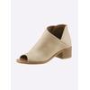 Sandalette ANDREA CONTI, Damen, Gr. 39, beige (creme), Leder, Glattleder, modisch, Schuhe Sommerboots Schaftsandale Ankleboots